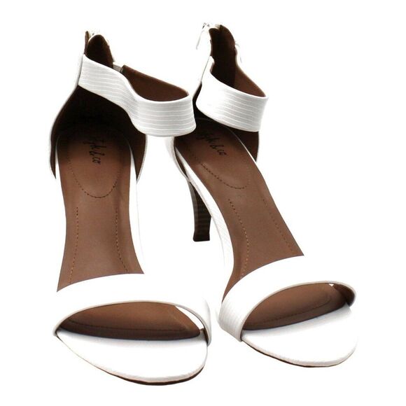 Style & Company Womens White Goring Ankle Strap Padded Paycee Round Toe - Picture 3 of 8
